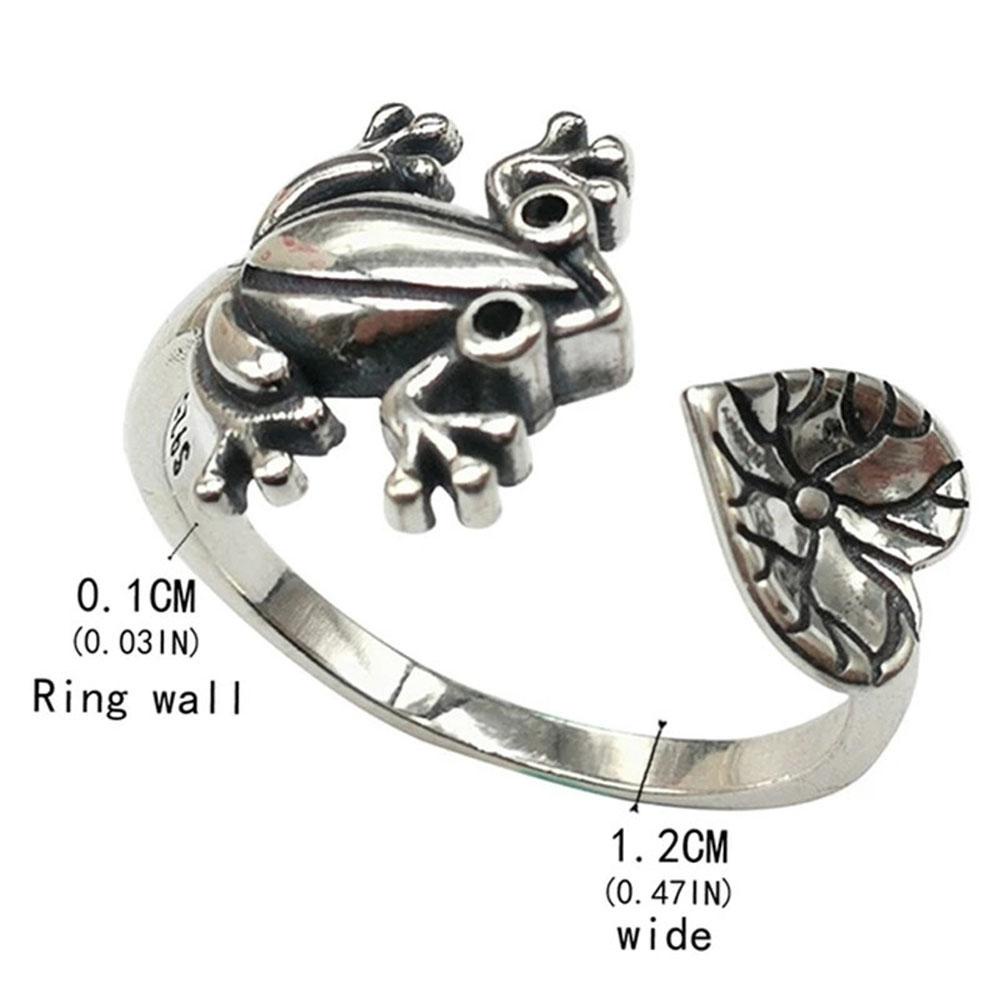 QQMALL Nhẫn Hình Chú Ếch Phong Cách Bohemian Cổ Điển Thời Trang Cho Nam Và Nữ