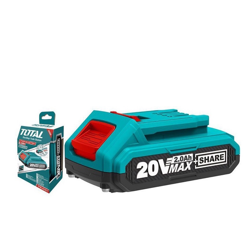 Pin sạc 20V TOTAL TFBLI20011 Pin Lithium có đèn LED báo dung lượng của pin dùng được cho tất cả máy dòng INGCO TOTAL