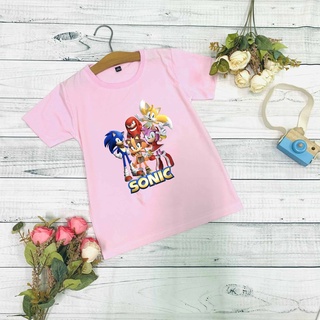 Áo thun Nhím Sonic màu hồng cho bé gái 10kg -60kg