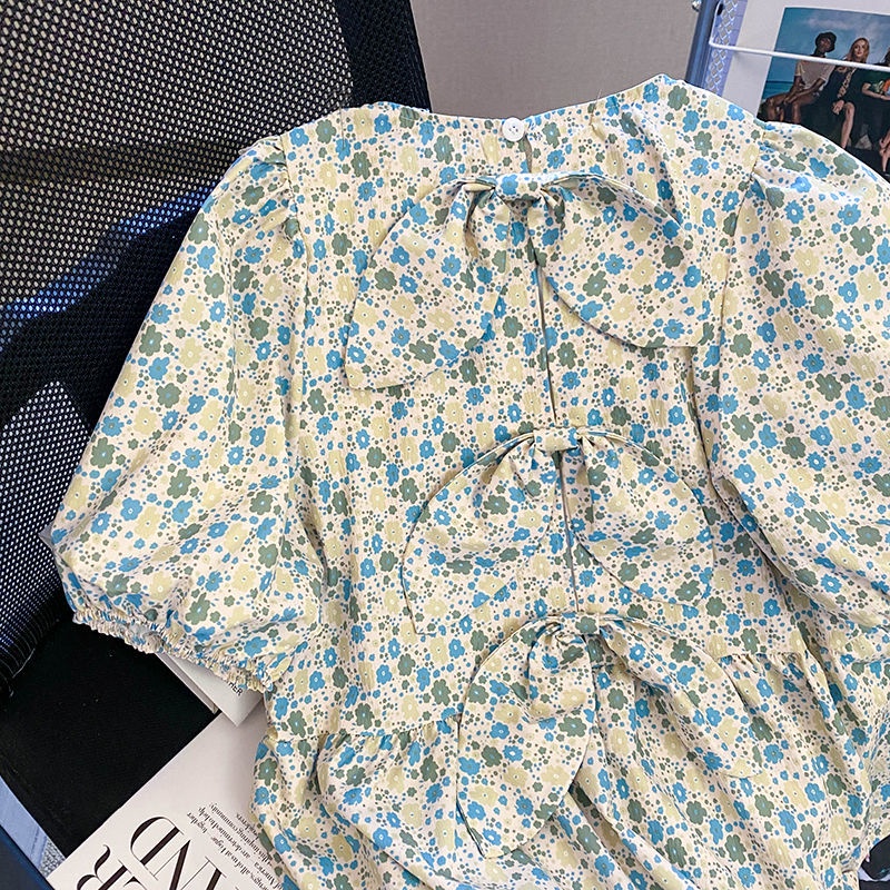 Áo Kiểu Tay Phồng In Họa Tiết Hoa Thời Trang Mùa Hè Hàng Mới Dành Cho Nữ