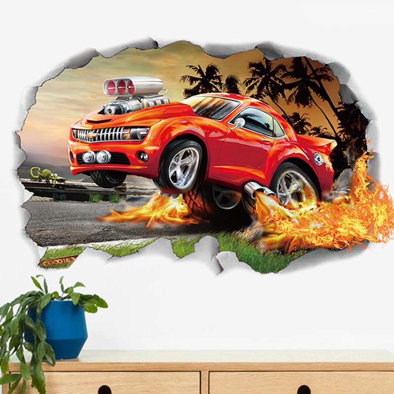 Decal dán tường ô tô 3D - DC187