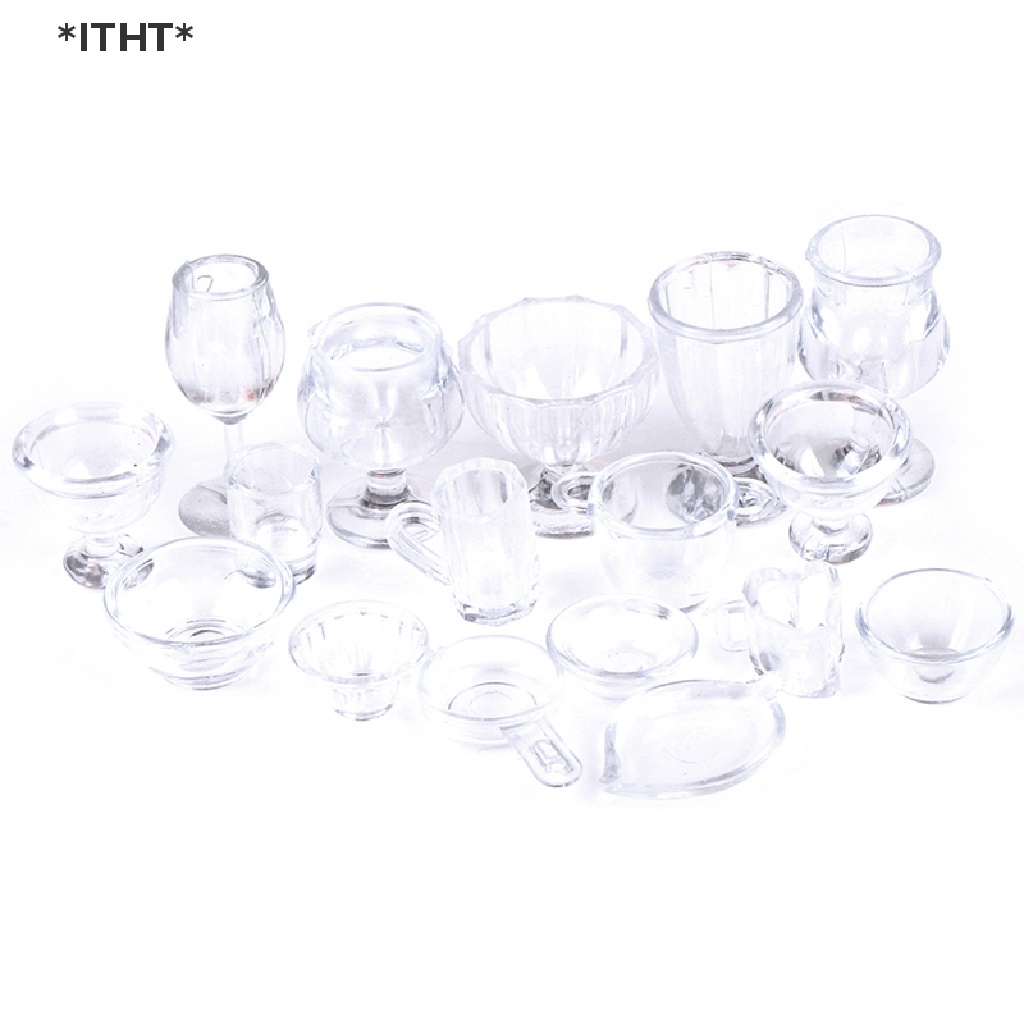 Set đồ chơi 17 món trong suốt DIY cho nhà búp bê 1:12