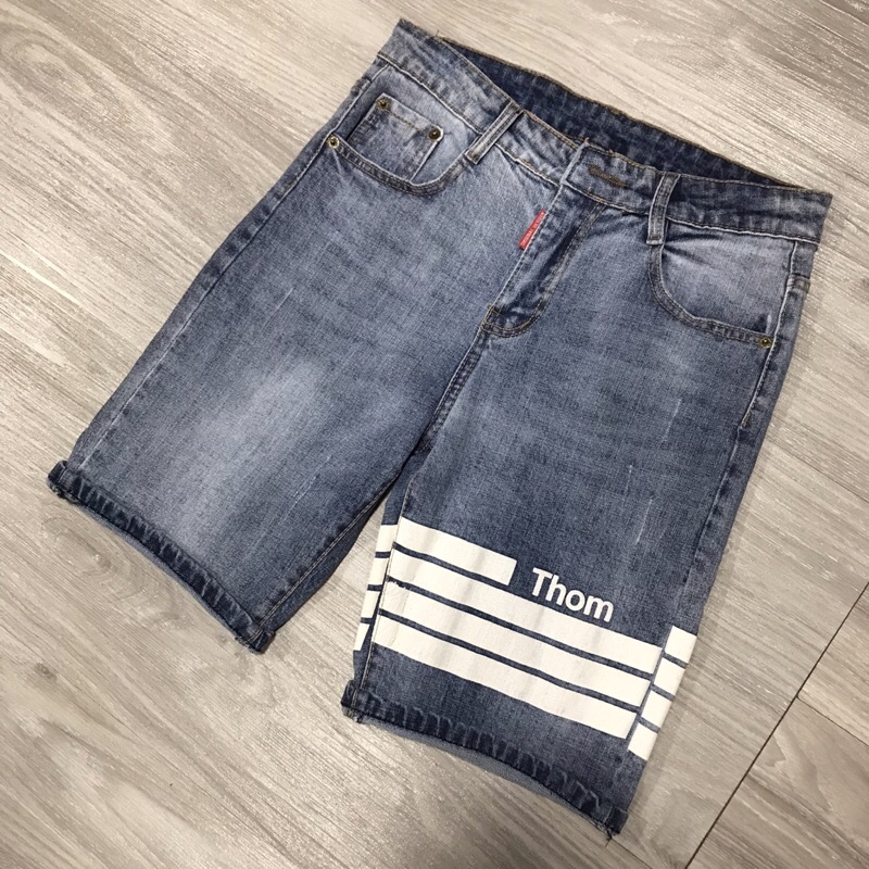 Quần bò ngố nam sọc ngang, quần short thom bò nam , Bin Store