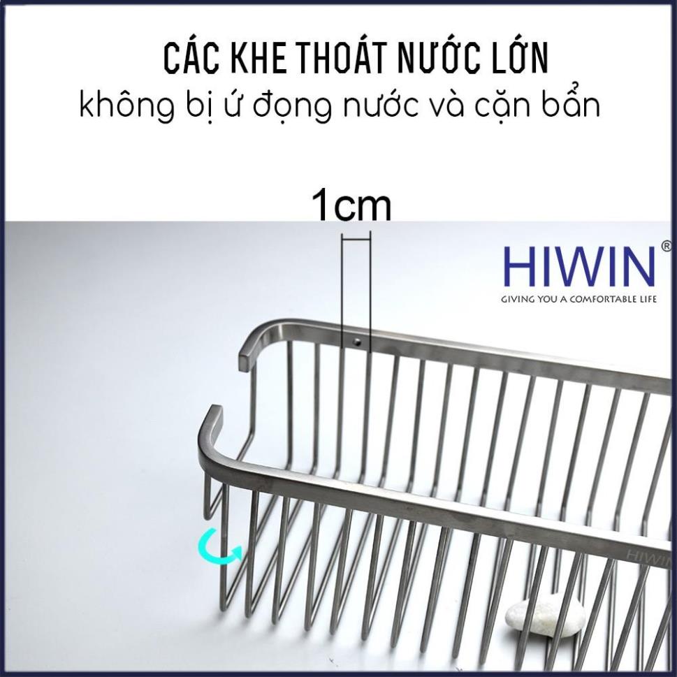 Kệ inox nhà tắm 2 tầng chữ nhật tiện lợi inox 304 cao cấp kích thước 265*125*340mm HIWIN Y-207