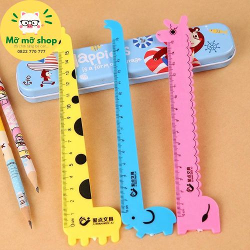 Thước Kẻ Học Sinh Hình Hươu Cao Cổ Cute - Thước Kẻ Nhựa Chiều Dài 15cm ( Giao ngẫu nhiên )