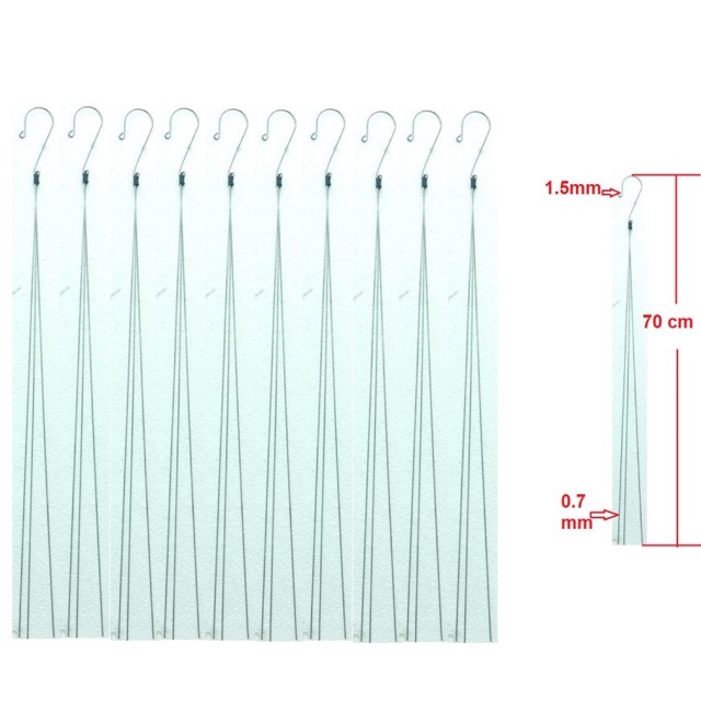 Set 10 móc kẽm ba dây dùng treo chậu hoa dài 70cm.