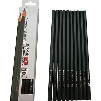 [Giao hàng HCM - 4h ] Combo Hộp 3 ngăn đựng bút, điều khiển (màu nâu) và Set 10 bút chì mềm 2B Nhật Bản
