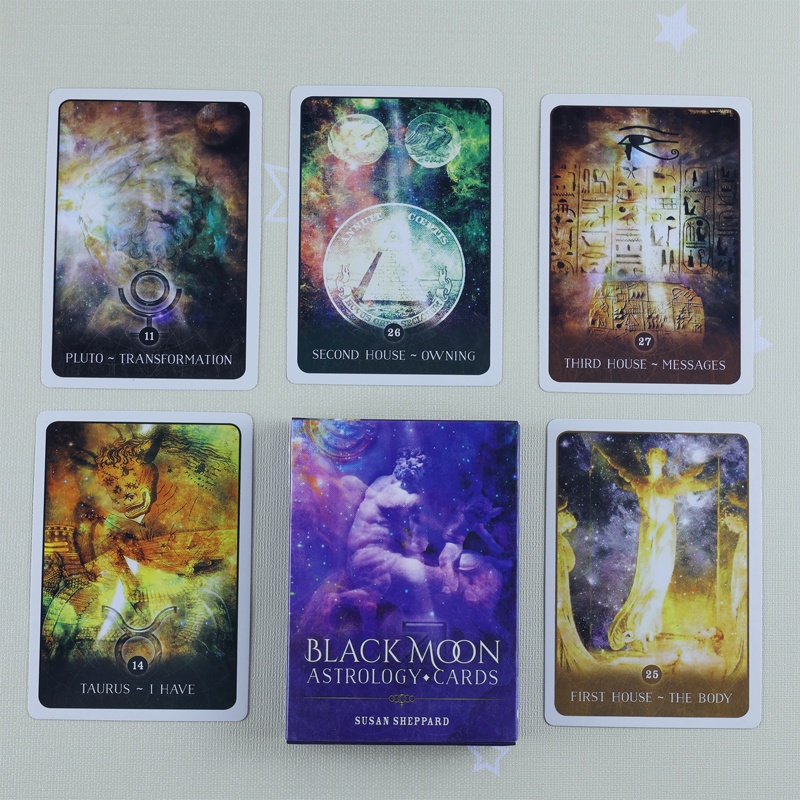 Black Moon Astrology Bộ Bài Tarot Màu Đen Chất Lượng Cao