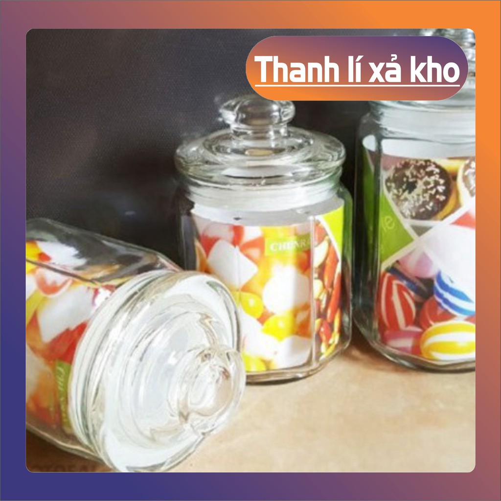 Hũ thủy tinh 𝑭𝑹𝑬𝑬𝑺𝑯𝑰𝑷 Hũ Đựng Gia Vị - Lọ Thủy Tinh Núm 2 lit