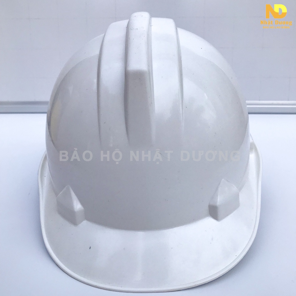 Mũ bảo hộ lao động màu trắng khóa gài Bảo Bình N004, Nón bảo hiểm lao động bảo vệ đầu