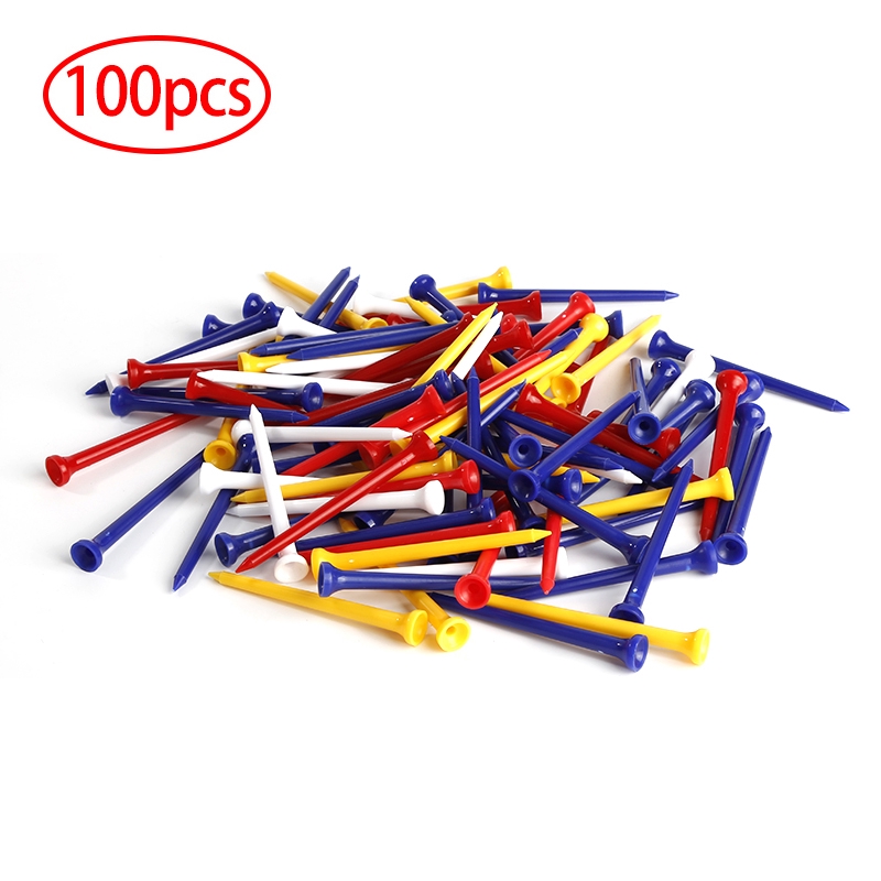 Set 100 cây tee chơi gôn bằng nhựa nhiều màu sắc 83mm