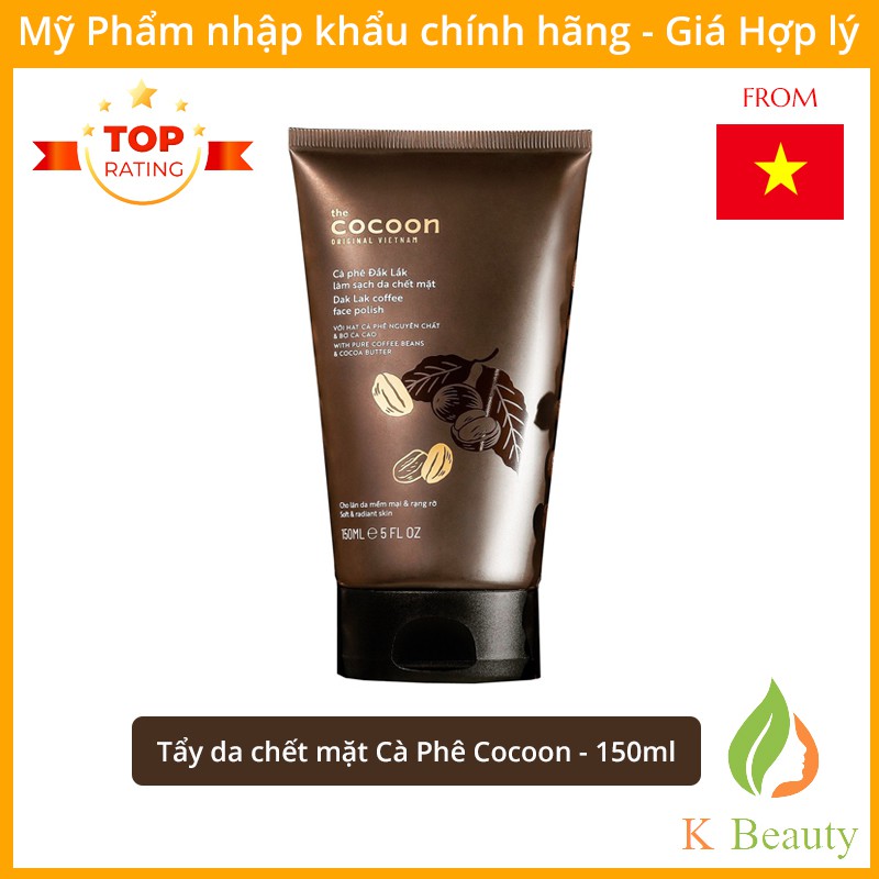 Tẩy da chết mặt / tẩy tế bào chết mặt cà phê Đắk Lắk Cocoon - Dak Lak Coffee Face Polish - Hàng Việt Nam - 150ml