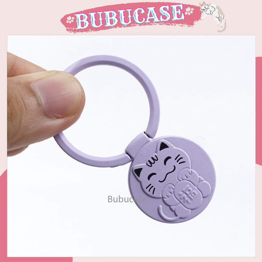 Pop socket giá đỡ dán mặt lưng điện thoại họa tiết mèo thần tài cute - Nhiều màu sắc, chất liệu kim loại cao cấp