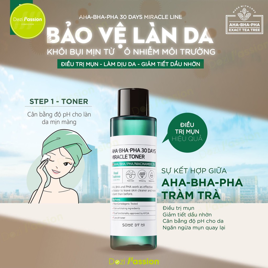 Toner Some By Mi Ngừa Mụn, Kiểm Soát Nhờn, Làm Sạch Da - Some By Mi AHA BHA PHA 30 Days Miracle Toner 150ml