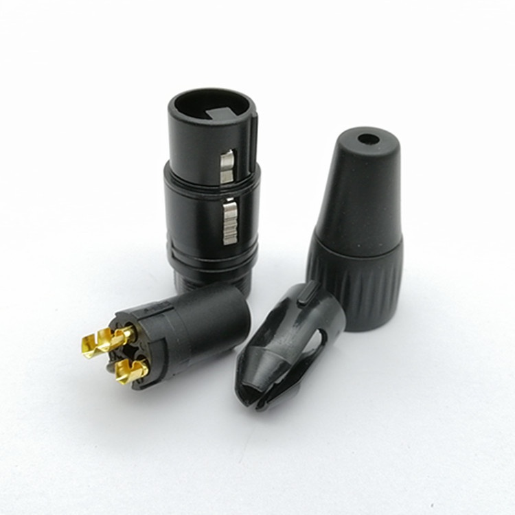 Jack XLR âm màu đen bóng lõi đồng, thân nhôm đúc