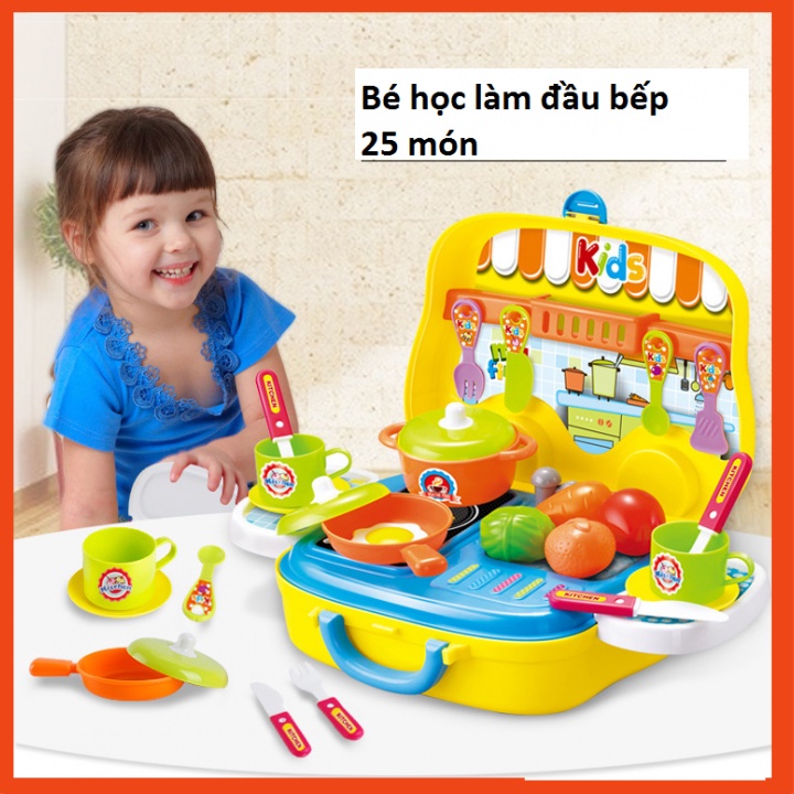 Đồ chơi nấu ăn hình vali ô tô cho bé