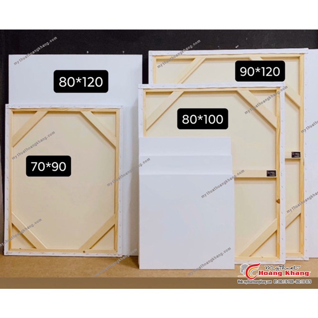 Vải Vẽ Tranh Sơn Dầu , Sơn Axilic , Màu Nước Căng sẵn lên khung , Tặng Kèm Móc Treo Tranh