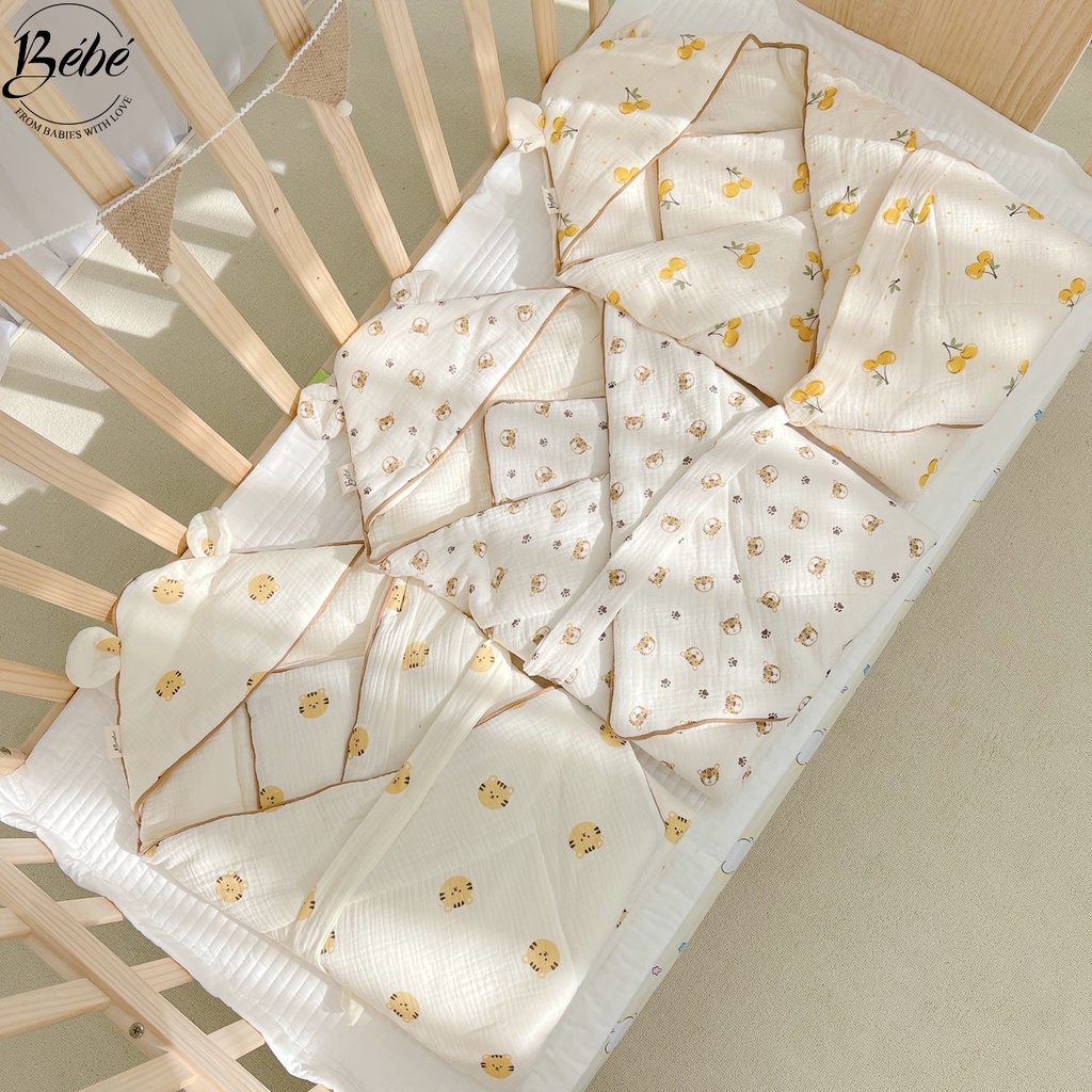 Ủ Choàng Bông Kèm Đai BéBé Chần Bông Dầy Dặn Cho Bé