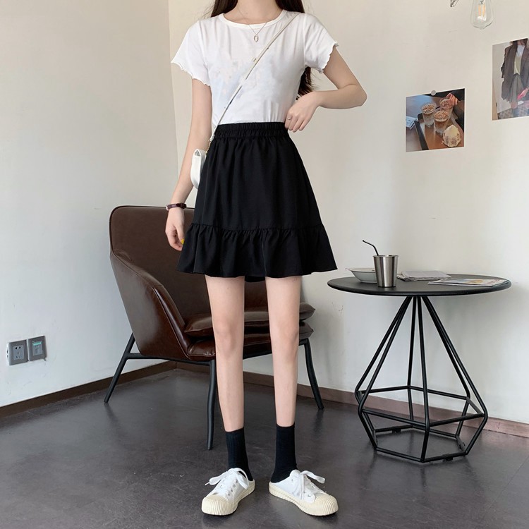 [ Quà Tặng Dây Buộc Tóc Bạn Nhé] Chân váy ngắn 2 tầng xếp ly bồng bềnh ulzzang hai màu đen, trắng, chân váy ngắn 2 lớp | BigBuy360 - bigbuy360.vn