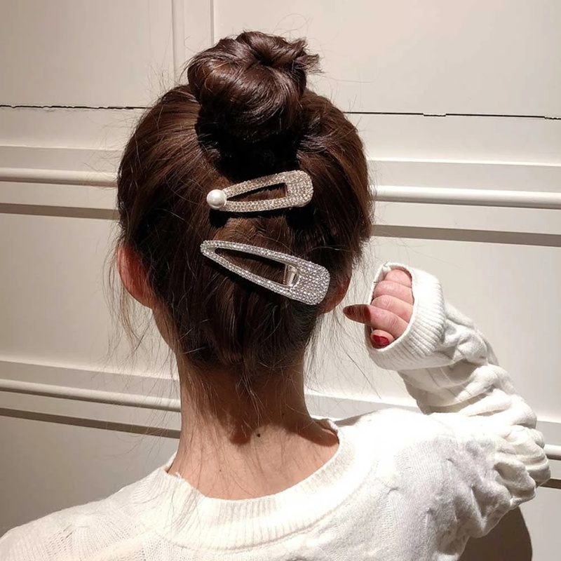 Kẹp Tóc Đính Đá / Ngọc Trai Lấp Lánh Thanh Lịch Thời Trang