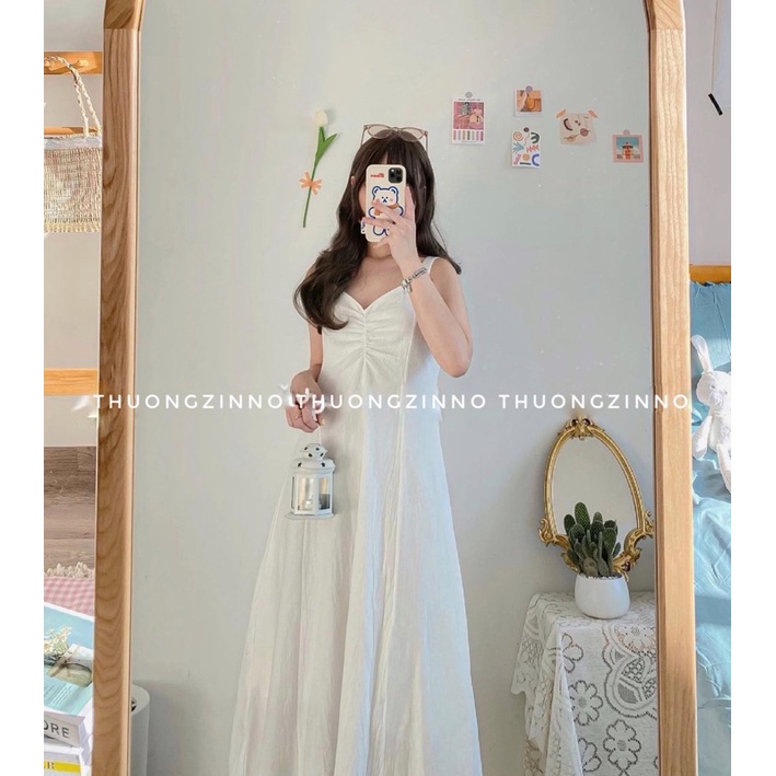 ĐẦM HAI DÂY PARIS NHẸ NHÀNG THANH LỊCH CHẤT ĐŨI MỀM DÁNG SUÔNG ĐẦM HAI DÂY ĐI BIỂN