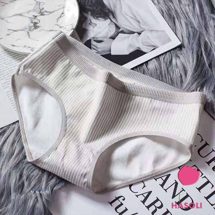 Quần Lót Nữ-Quần Chip Nữ-Quần Cotton Tăm Phối Kẻ Dễ Thương Đẹp Rẻ S22