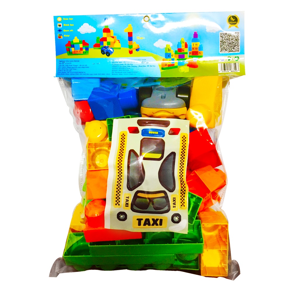 [Mã BMBAU50 giảm 7% đơn 99K] Đồ chơi Xếp hình thông minh - Taxi - Vijago