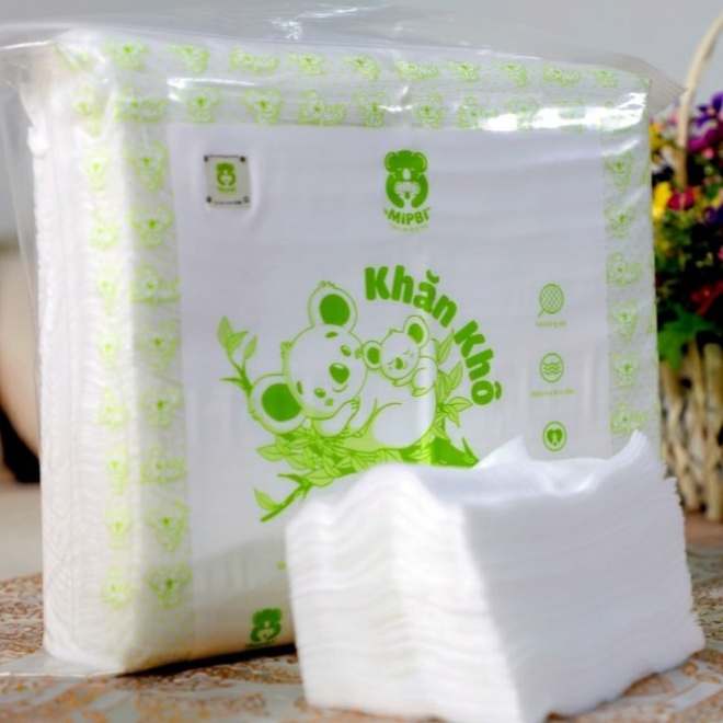 MIPBI - Khăn khô đa năng dành cho mẹ và bé Mipbi 600g (560-580 tờ) - HÀNG CHÍNH HÃNG