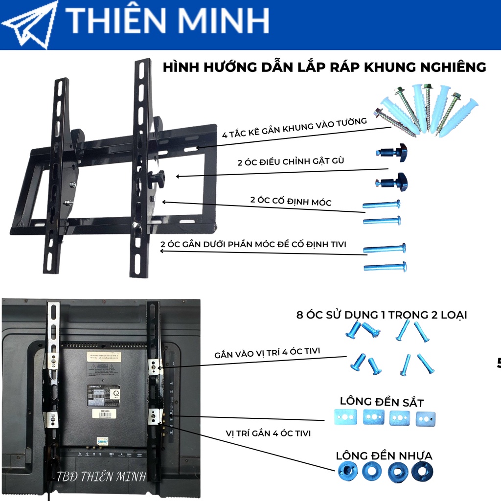 KHUNG TREO GIÁ TREO TIVI CỐ ĐỊNH - NGHIÊNG- XOAY TỪ 24"-63"