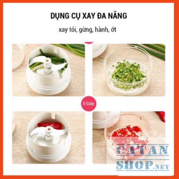 Dụng cụ xay tỏi ớt cầm tay - máy xay tỏi kéo tay đa năng thế hệ mới  an toàn tiện lợi, dễ sử dụng HOT