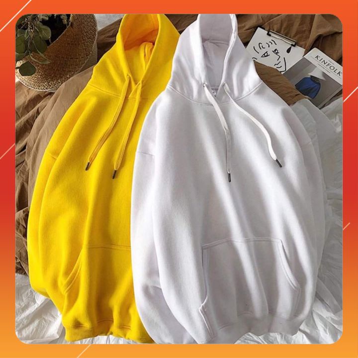 Áo Hoodie Trơn Nam Nữ Mặc Cặp Dáng Rộng Loại Đẹp Màu Đen Trắng HD101