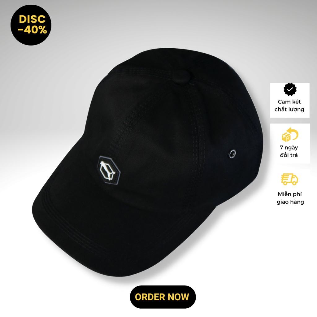 Nón kết mũ lưỡi trai nam nữ màu đen đơn giản 2 lớp dày dặn thời trang siêu HOT