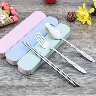 [❌GIÁ SỈ❌] Bộ 3 chi tiết đũa, thìa, dĩa inox có hộp 88085 SIÊU THỊ GIÁ RẺ