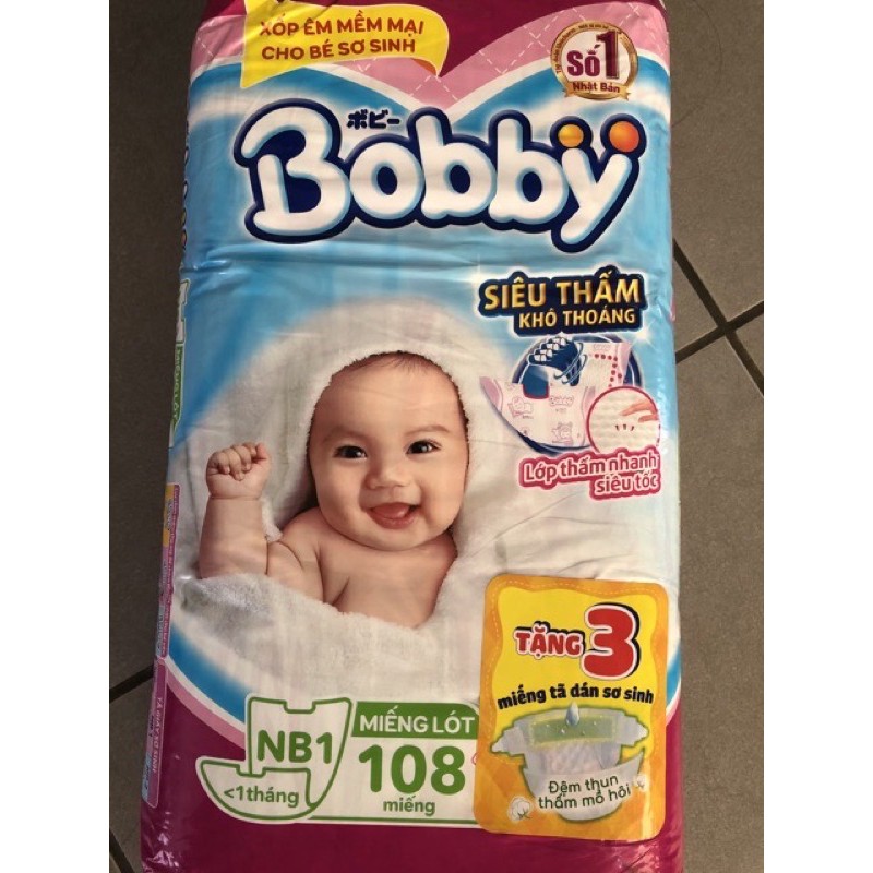 [TẶNG  9 miềng ] MIẾNG LÓT SƠ SINH BOBBY NEWBORN 1 108 MIẾNG