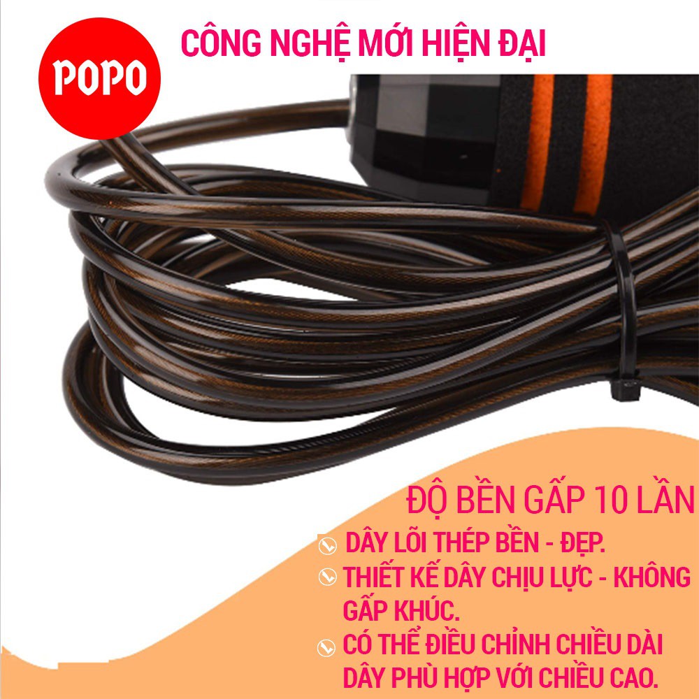 Dây nhảy dây tập thể dục hỗ trợ giảm cân POPO XS001 có tác dụng giảm mỡ bụng đốt cháy calo