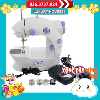 [TẶNG HỘP CHỈ] Máy may mini 2 chế độ, máy khâu mini l May được vải jean, vải thun l Tặng kèm hộp kim chỉ, 4 suốt chỉ