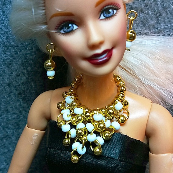 Bộ Trang Sức Búp Bê Barbie - Vòng cổ, Hoa Tai Búp bê Handmade Nguyên liệu Cao Cấp #5