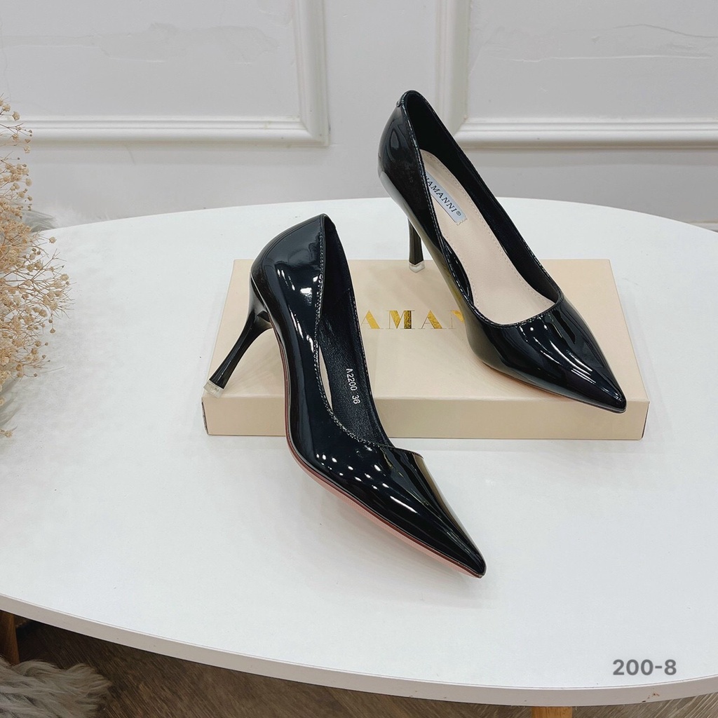 Giày thời trang nữ QC JIAMANNI ❤️FREESHIP❤️ Giày công sở cao gót hot trend mũi nhọn, gót nhọn cao 7cm 200-8