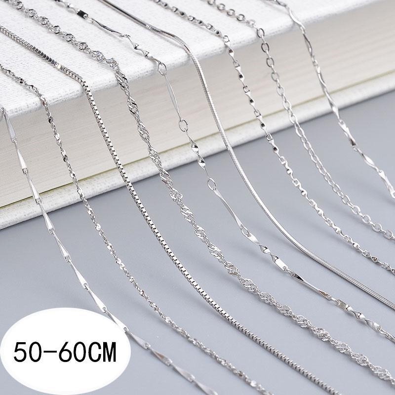 Vòng cổ bạc 925 không có mặt vòng cổ cho nữ