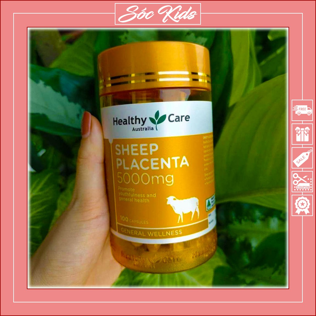 Nhau Thai Cừu Healthy Care Sheep Placenta 5000mg - CHUẨN ÚC | DATE 2023 | MẪU MỚI | 100 VIÊN | SÓC KIDS