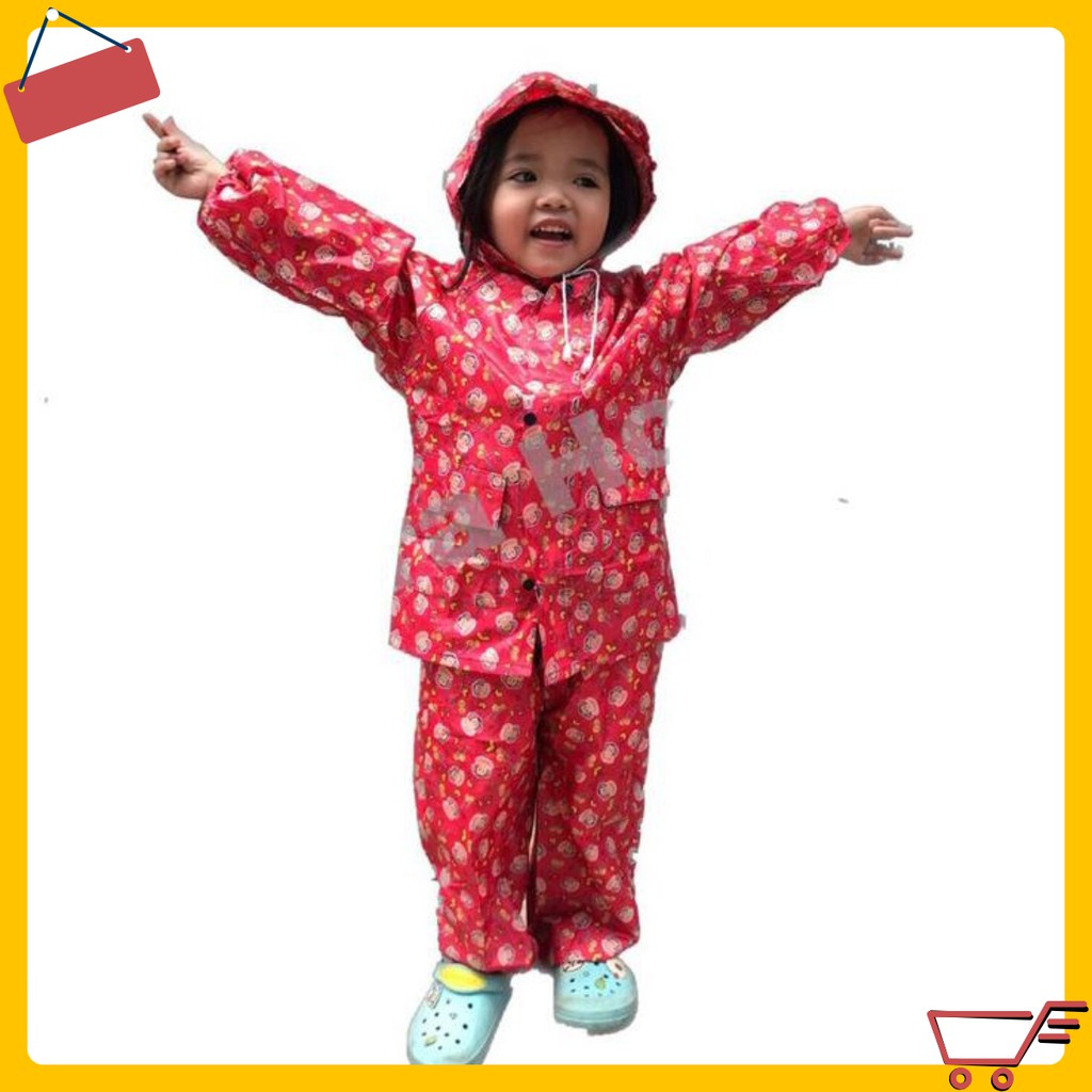 💖GIÁ SỈ💖 Áo mưa bộ cho trẻ em gọn nhẹ, không gây vướng víu hay khó chịu khi mặc vào, chất liệu nhựa PVC an toàn 7824