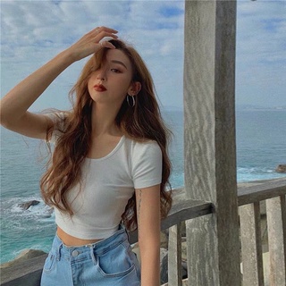 ÁO CROPTOP THUN GÂN BASIC