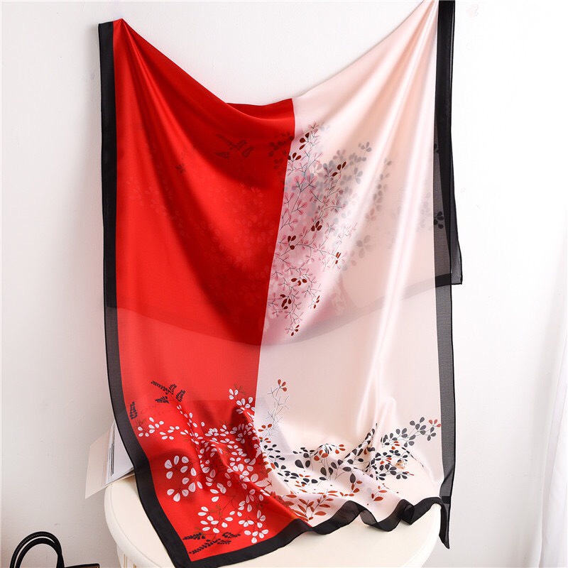 Khăn lụa choàng cổ nữ khổ lớn 2 màu thanh lịch công sở, đi tiệc, đi chơi, chất mềm nhẹ size 180x90cm - Mã LA048