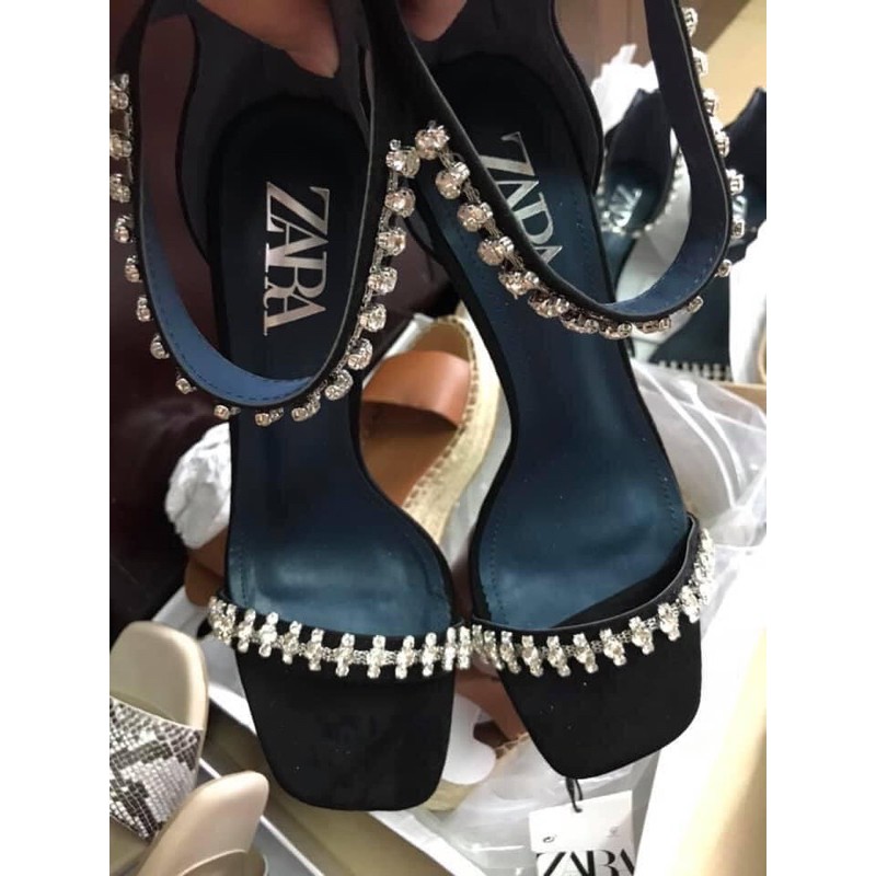 ☘💜 Giày ZR sandal quai ngan đính đá 8cm❤️