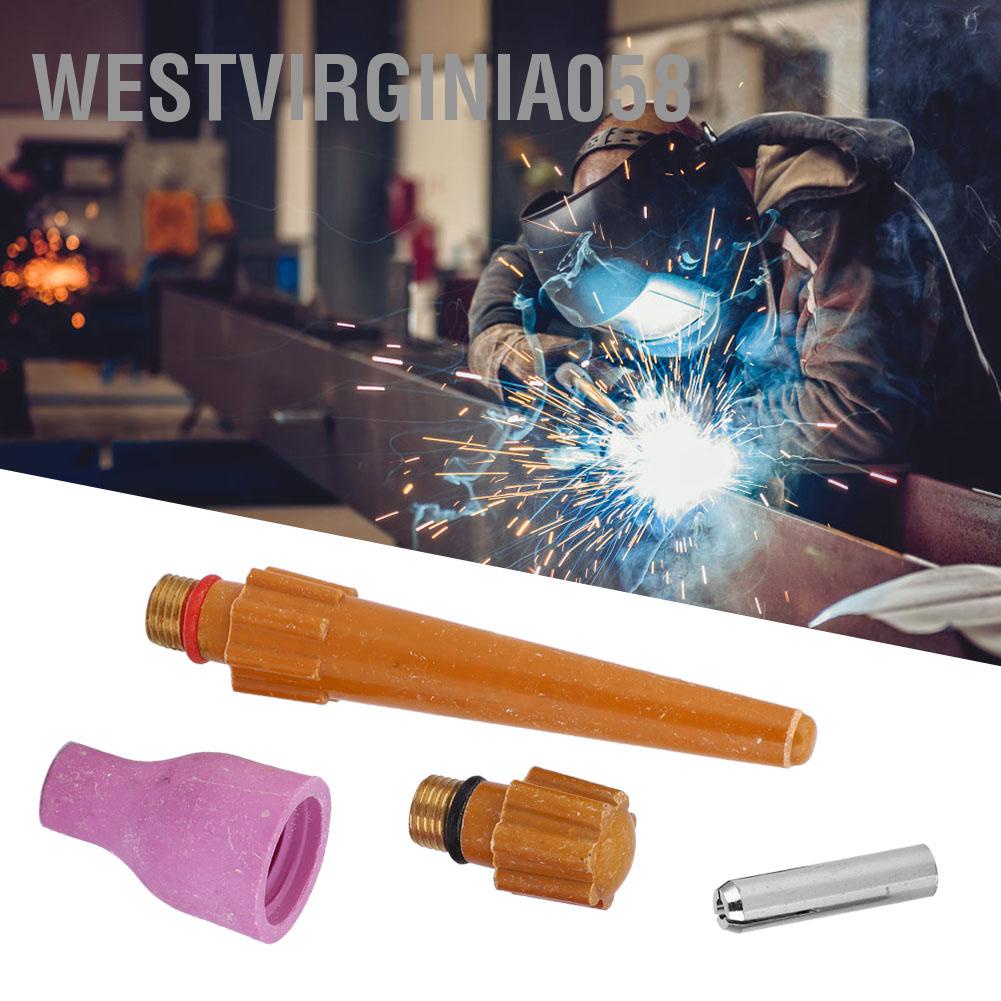 Westvirginia058 20pcs QQ300 TIG Welding Torch Consumables Ceramic Nozzle Collet Long &amp; Short Back Cap