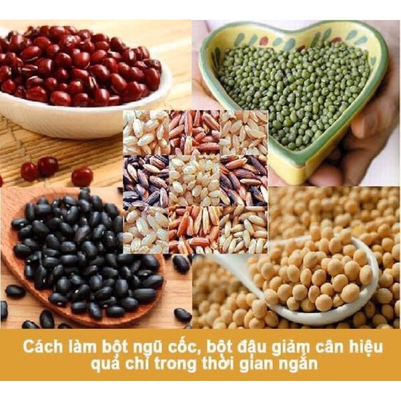 Ngũ cốc nguyên hạt/ Bột ngũ cốc 7 vị loại 1kg(gồm 5 loại đậu+gạo lứt+vừng đen)