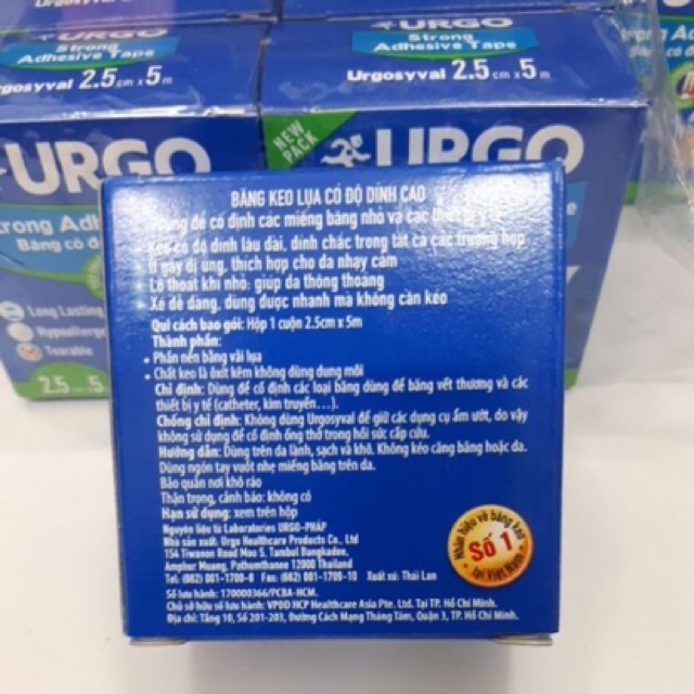 Băng Keo Lụa có độ dính cao Urgo Strong Adhesive Tap ( 2,5cm×5 m)