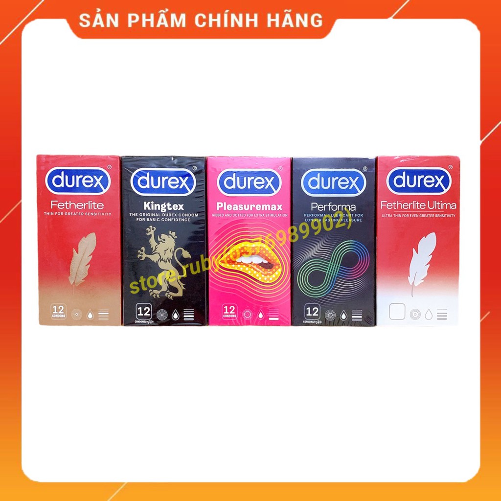 Bao Cao Su Durex các loại 12s( 12 cái/ hộp)