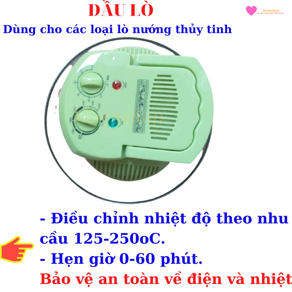 [Video Hình Ảnh Thật]Đầu Lò Nướng Thủy Tinh, Lò Nướng Cao Cấp Chính Hãng Gali 1300w, Dùng Cho Lò Dung Tích 12 Lít Đến 17