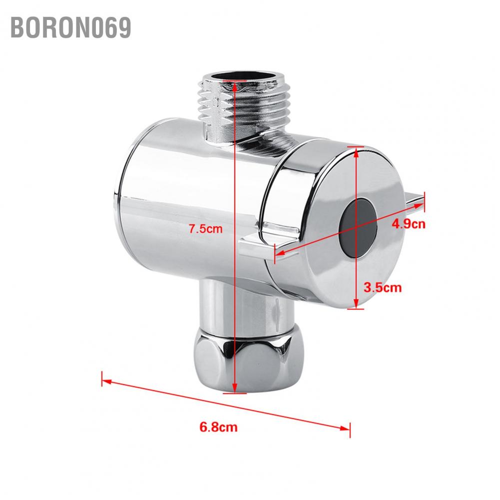 Boron069 Multi-function 3 Way Shower Head Diverter Valve G1/2&quot; Switch Adapter for Toi